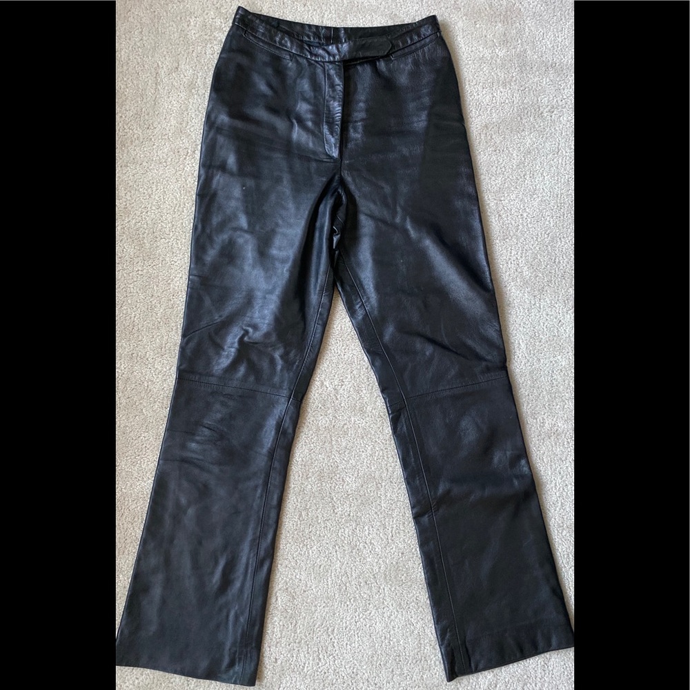 Black Leather Lambskin Pants by Neto Leather